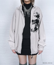 【直営店限定ITEM】レース×パッチルーズジップフーディー (BEIGE) CQ-47125H