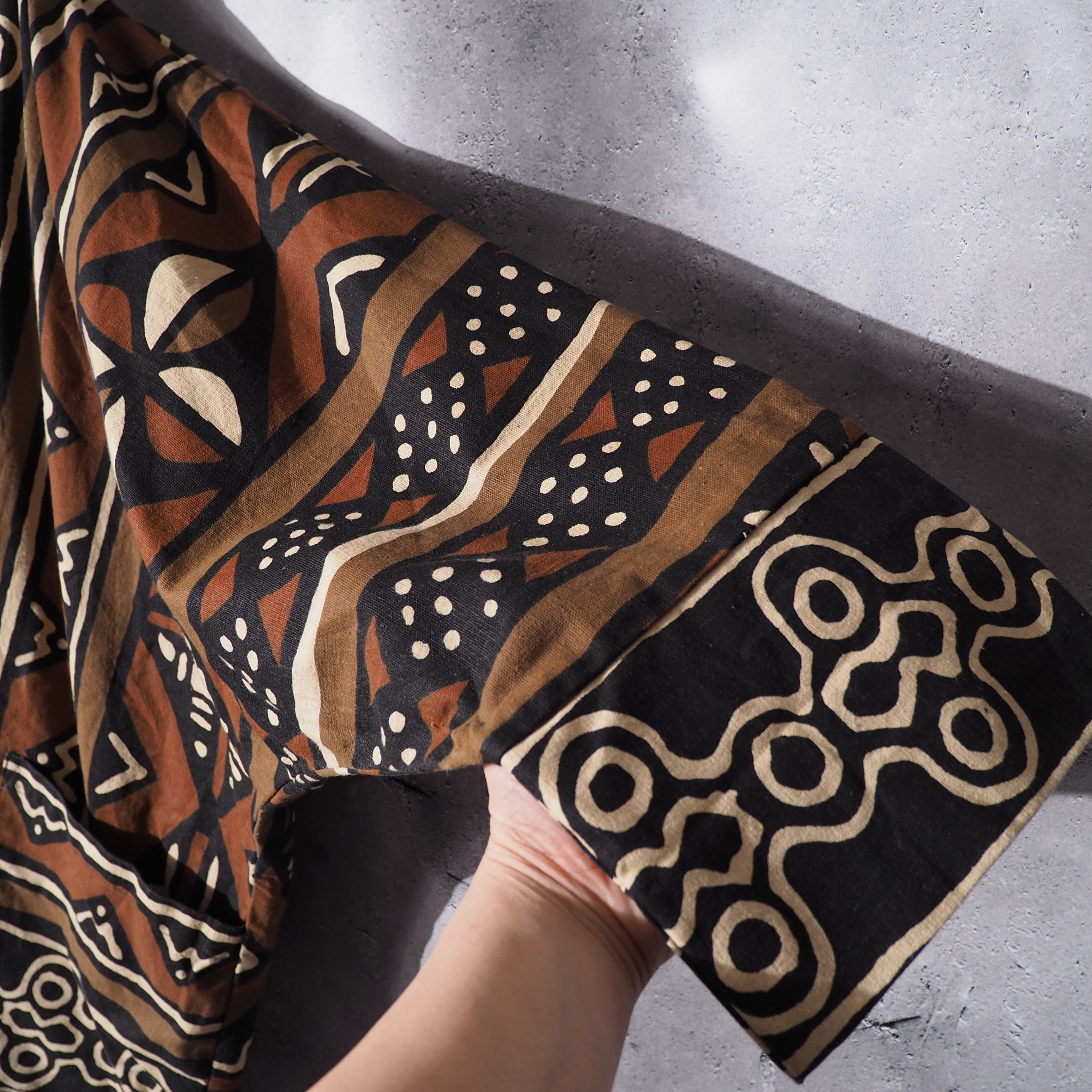 ethnicity art hand-dyed vintage dolman sleeve long coat