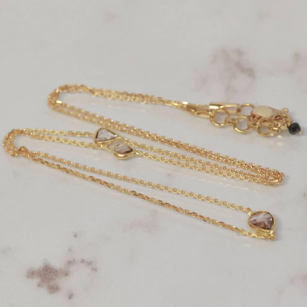 750 メーカー刻印有 ブラウンダイヤモンド ネックレス K18 スライス  