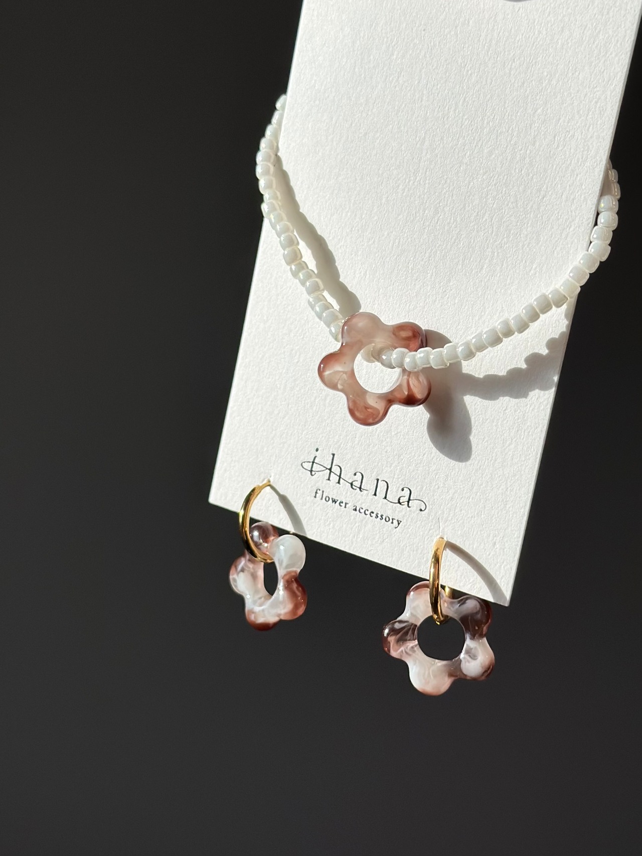 flower motif accessory 【brown flower】