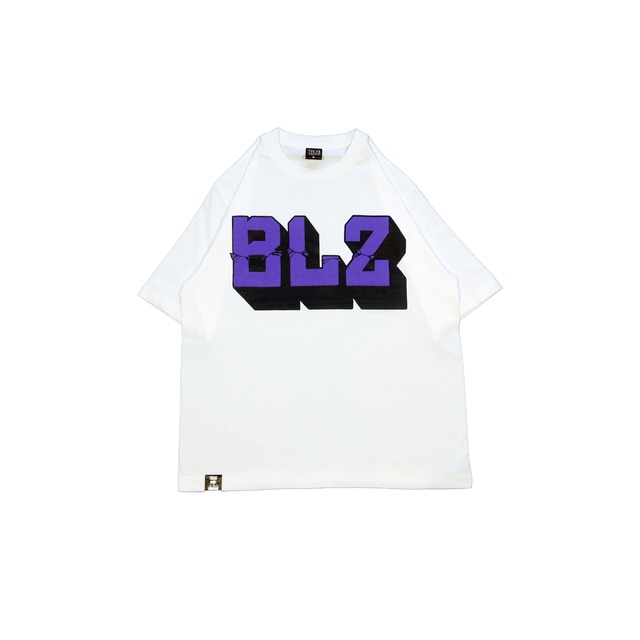 BLOCK "BLZ" BIG T-Shirt [WHITE/PURPLExNAVY]