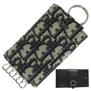 Unused DIOR ディオール キーケース 6連キーケース 2ESKH281YSE_H05E オブリーク ジャガードキャンバス ベージュ ブラック 未使用品