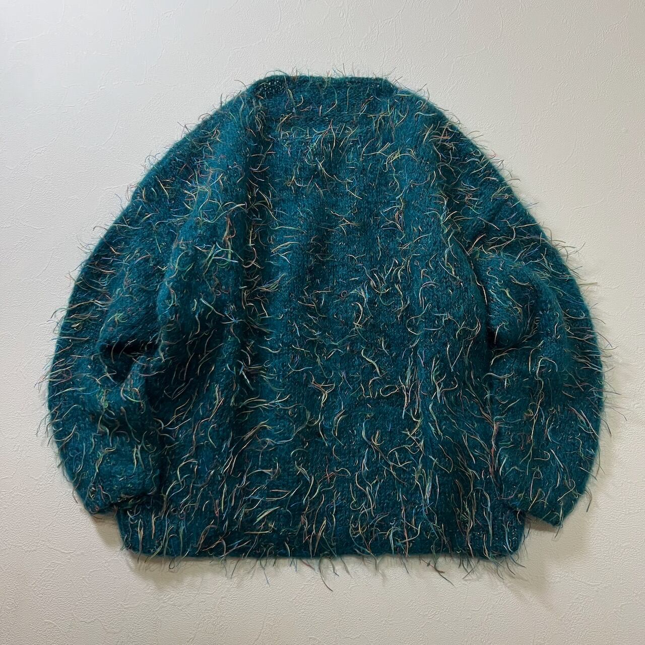 ウール アクリル ニット ネップニット ブルーグリーン 古着 | RUFFY