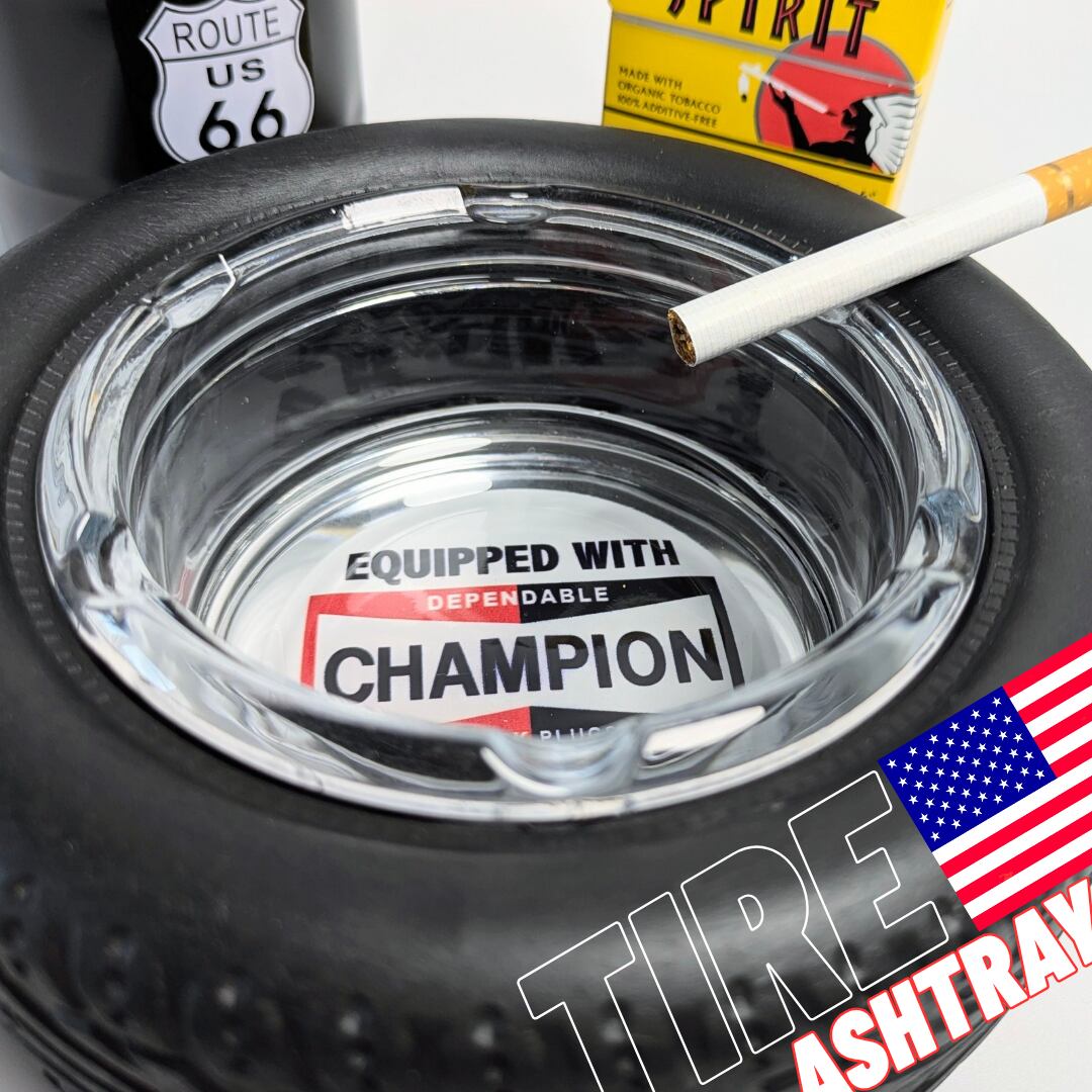 【 Tire Ashtray タイヤアシュトレイ 】 『 Champion チャンピオン 』スパークプラグ / 灰皿 / ガレージ 〚アメリカン雑貨 アメトイ〛