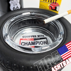 【 Tire Ashtray タイヤアシュトレイ 】 『 Champion チャンピオン 』スパークプラグ / 灰皿 / ガレージ 〚アメリカン雑貨 アメトイ〛