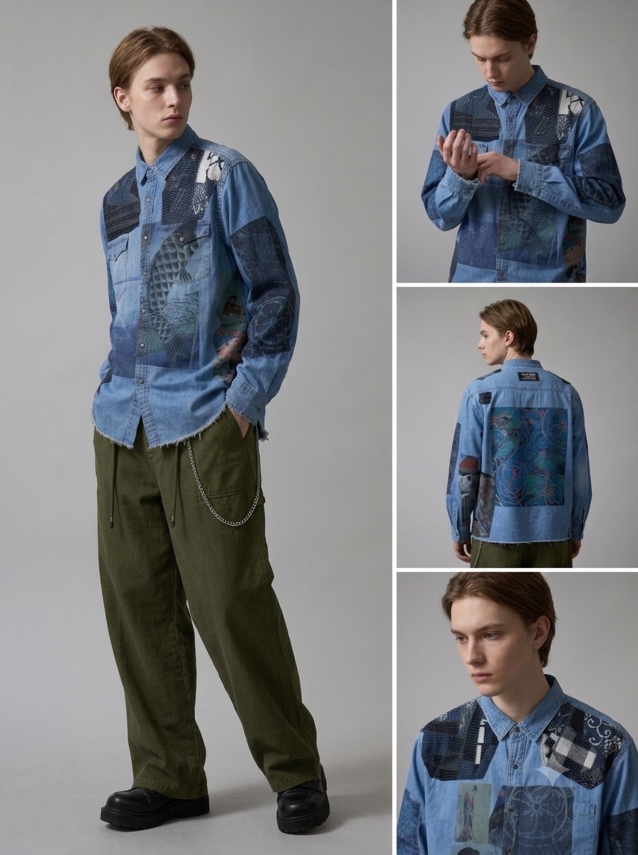 SASHIKO PATCH DENIM SHIRT