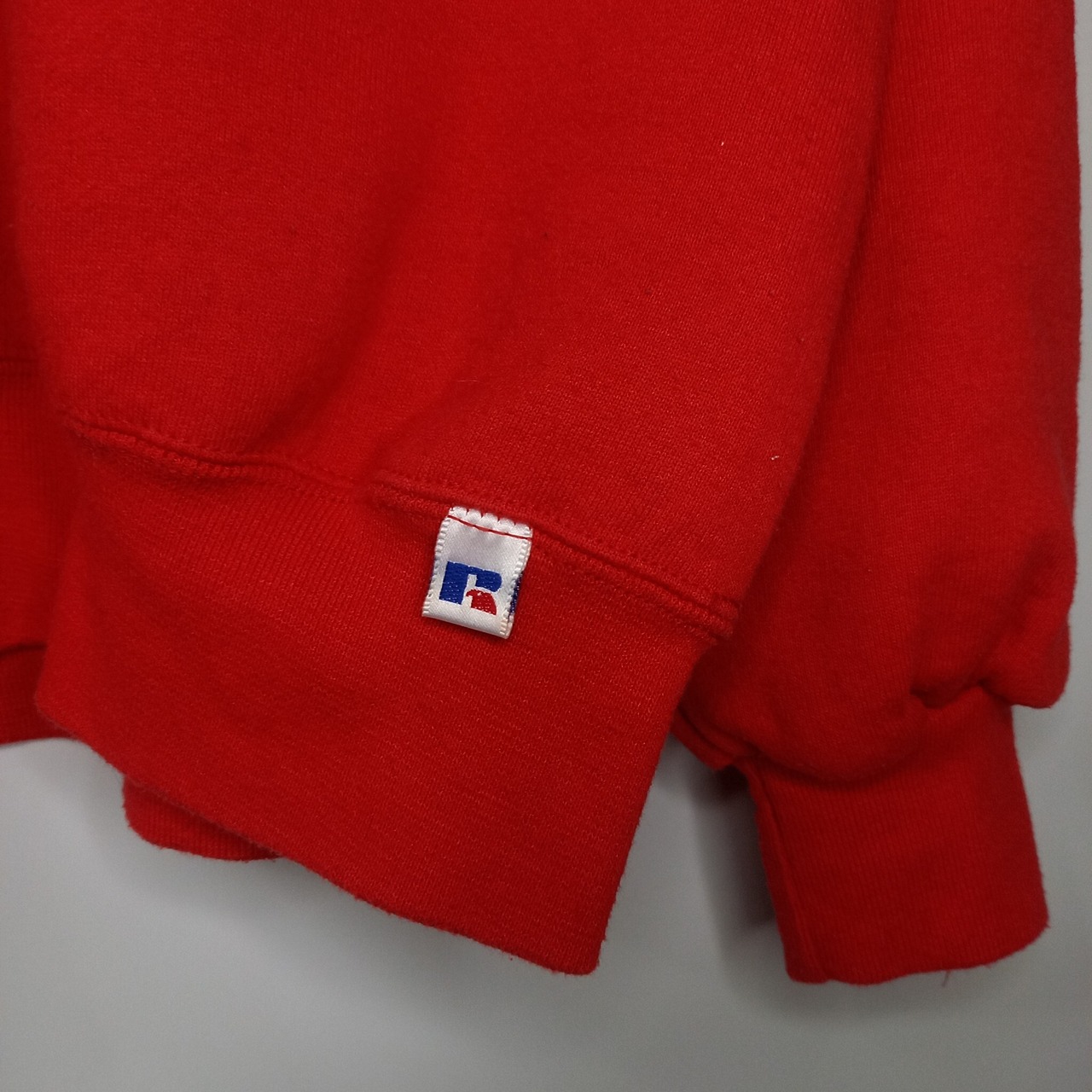 90s　アメリカ製　ラッセル　スウェット　トレーナー　無地　ガゼット　レッド　XL