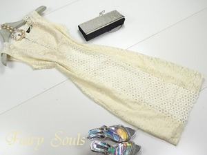 ★送料無料★9号☆編み刺繍ノ－スリ－ブロングワンピース(OPN7845)