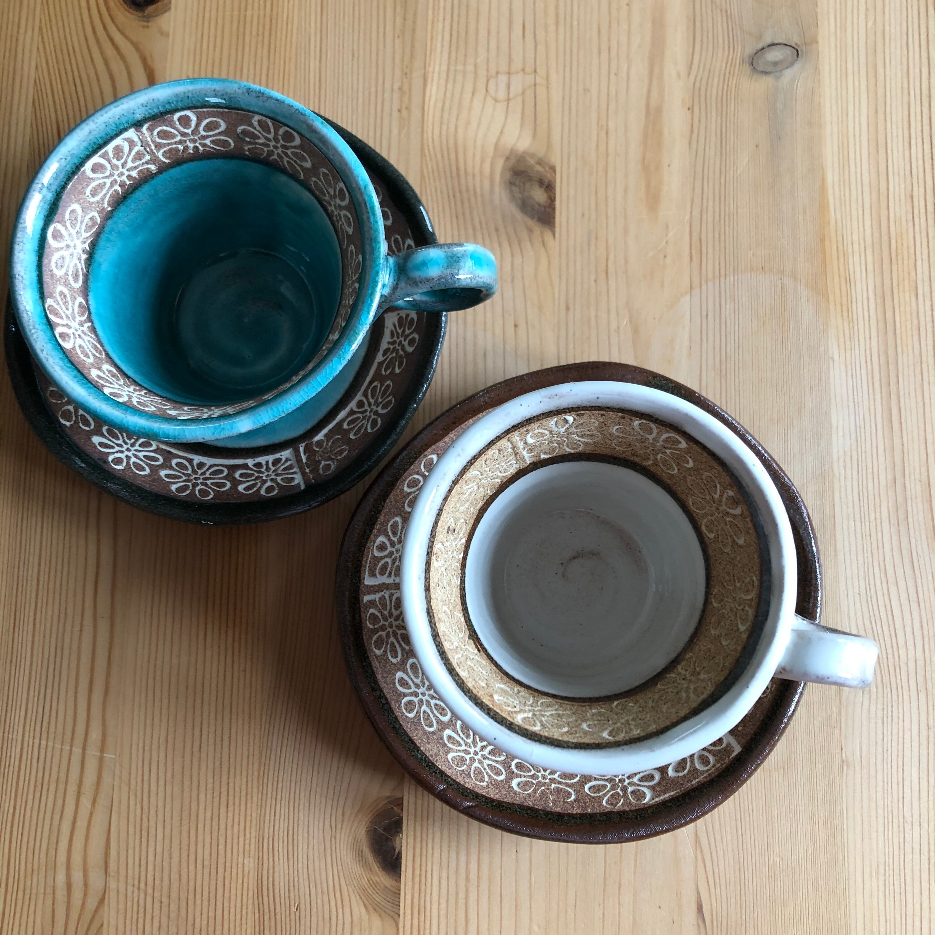 お花畑コーヒーカップ＆ソーサー「白」