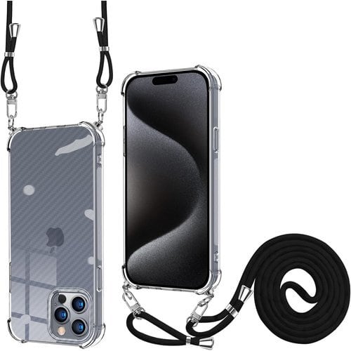ショルダー ストラップ ボディフォンケース 無地 黒 12 12Pro 人気  
