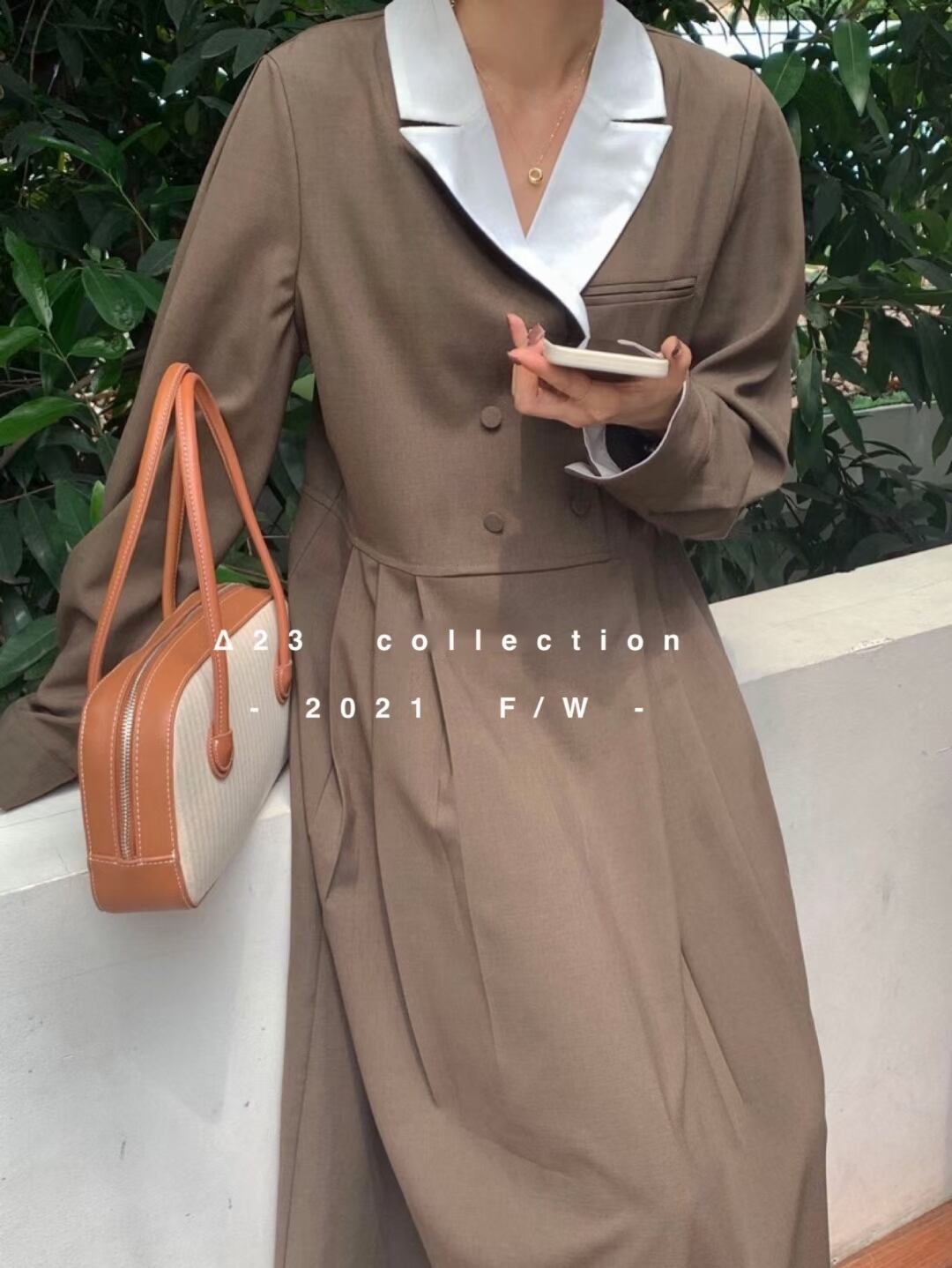 襟配色スーツワンピ　AJ33172-3188