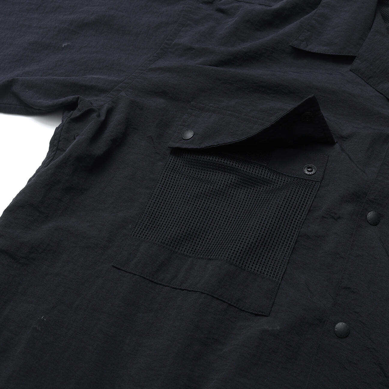 NANGA ナンガ NYLON TUSSER OPEN COLLAR SHIRT/ナイロンタッサー