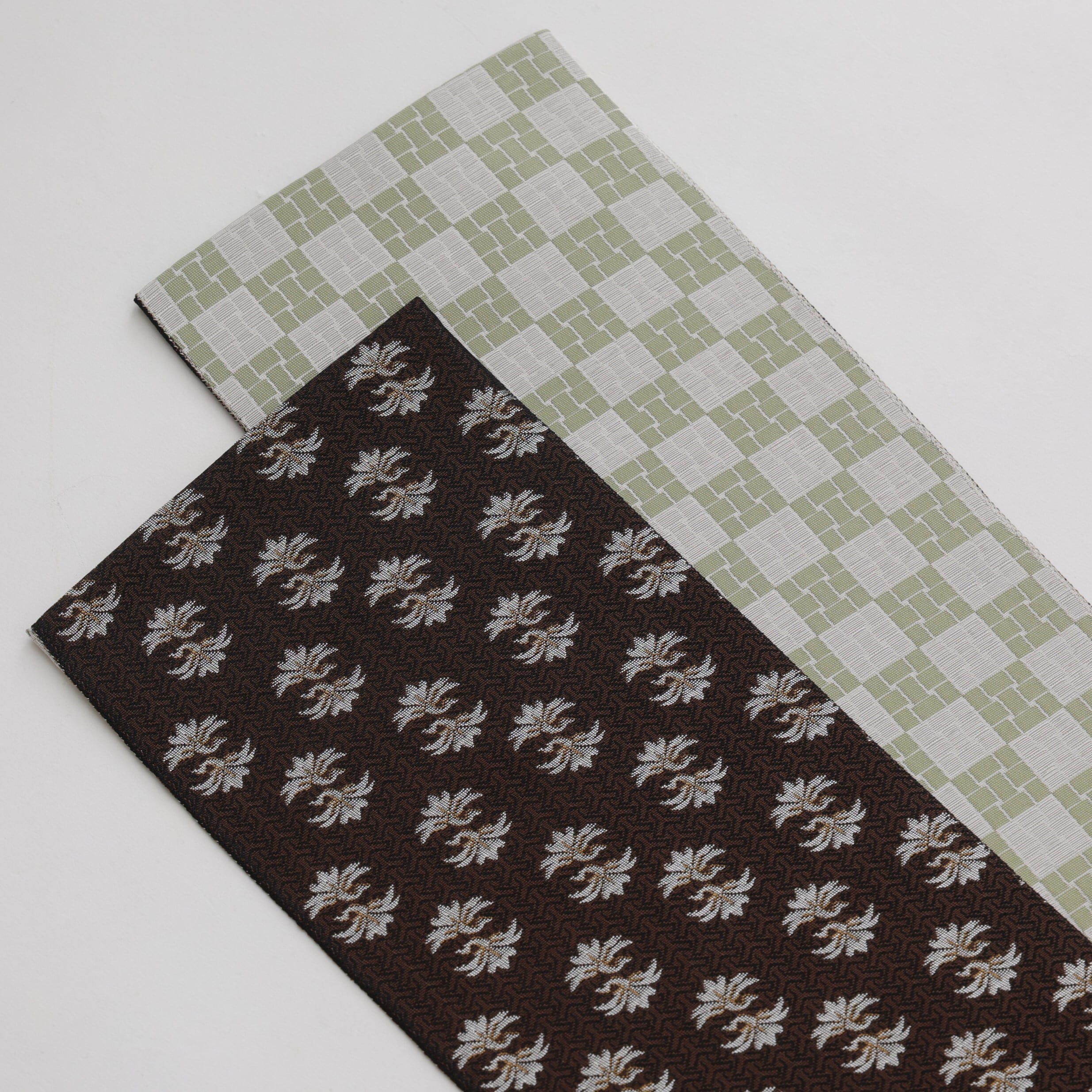 究極の半幅帯：向い鶴×LOGO | OKANO博多きもの制作所