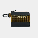 vibram Lzip wallet (black×orange) with orange glowing zip