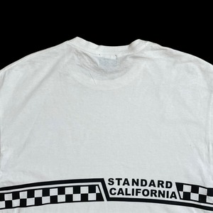 【VANS＋STANDARD CALIFORNIA】コラボ　Tシャツ ロゴ 両面プリント バックプリント ブロックチェック 白t L 半袖 ヴァンズ スタンダードカリフォルニア古着