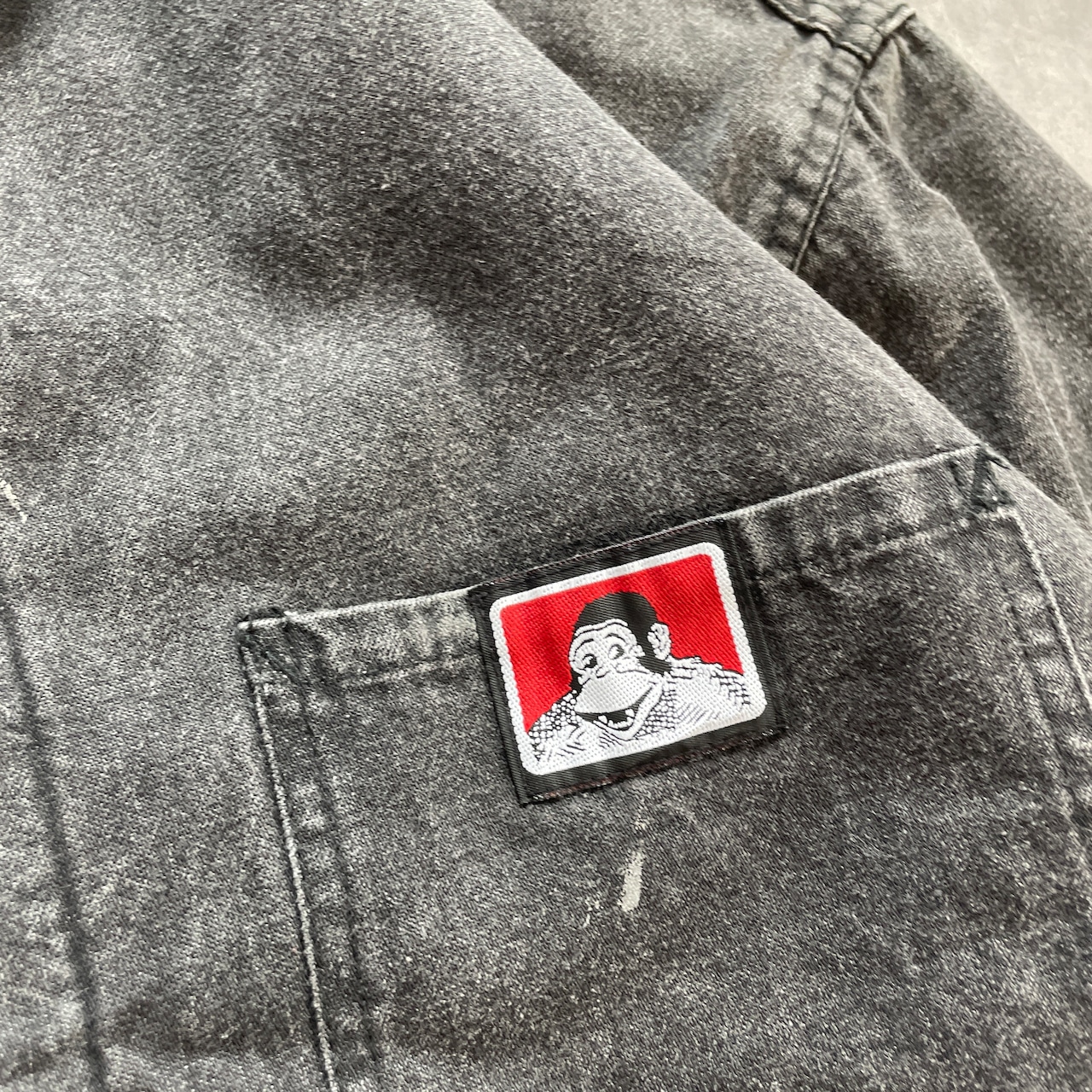 90s old BEN DAVIS カバーオール ブラック ペンキvintage ベンデイビス 