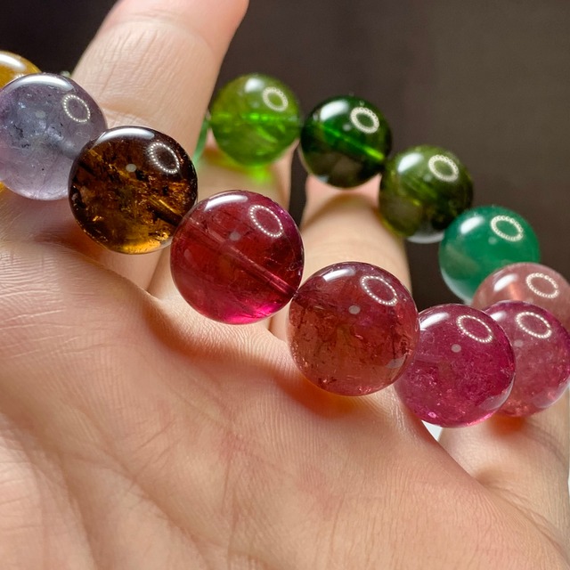 ー鑑別書付属ー透明度高く発色美しい大玉トルマリン・ブレスレット