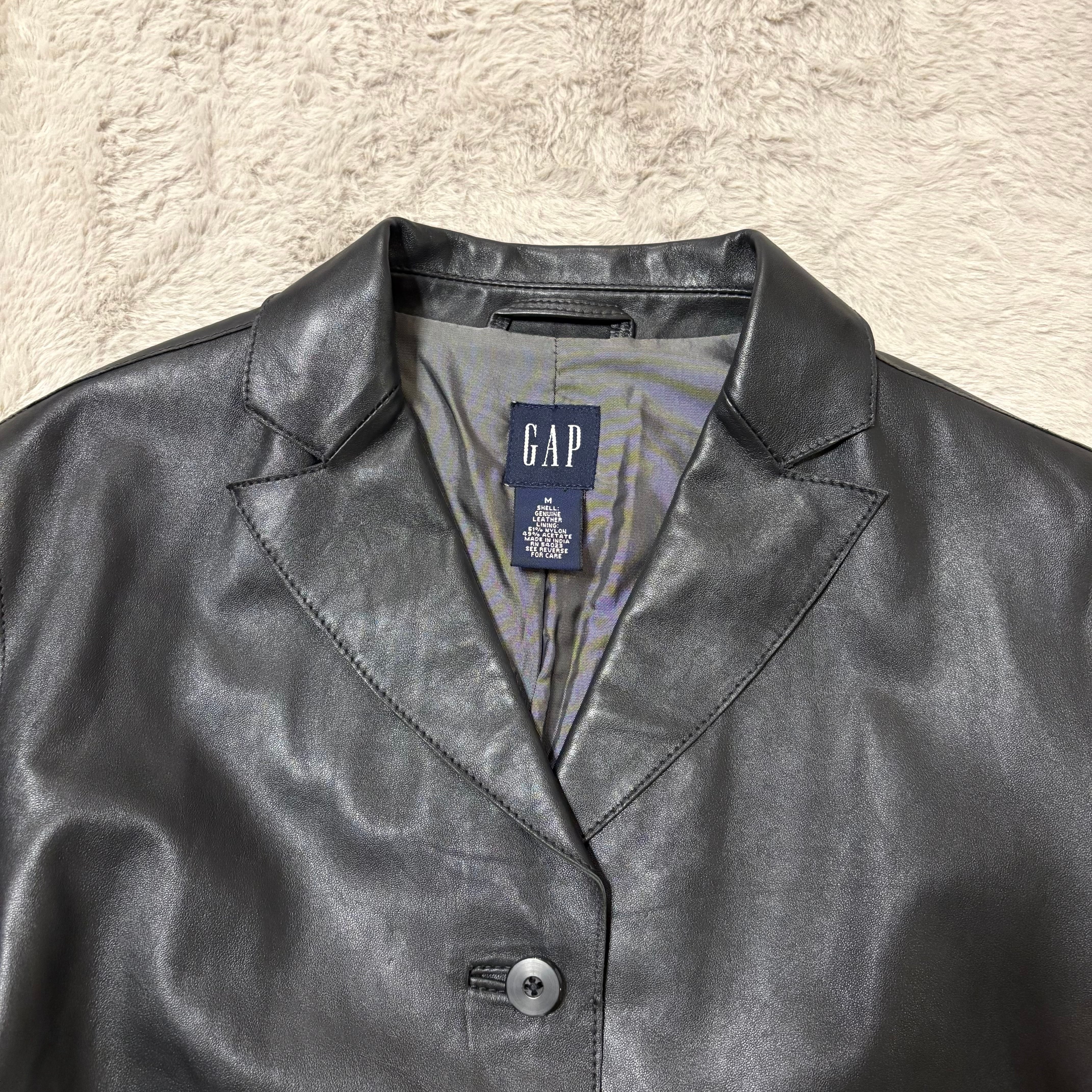 GAP レザージャケット 00s テーラード ブラック レディースMサイズ