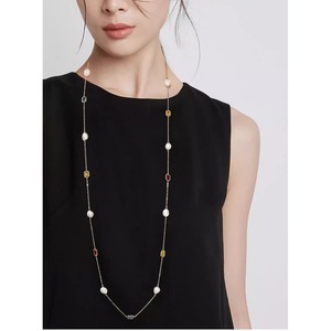 long pearl＆stones necklace＜a1671＞