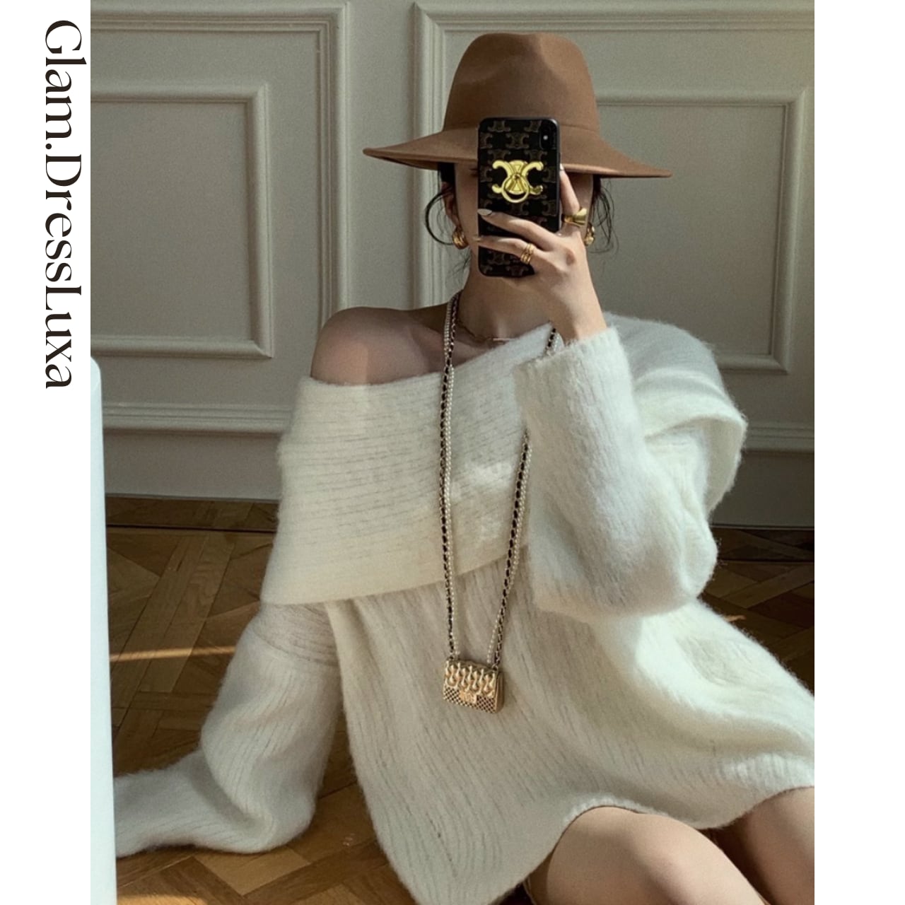 Off Shoulder Long Hair Knit/3color_T1617