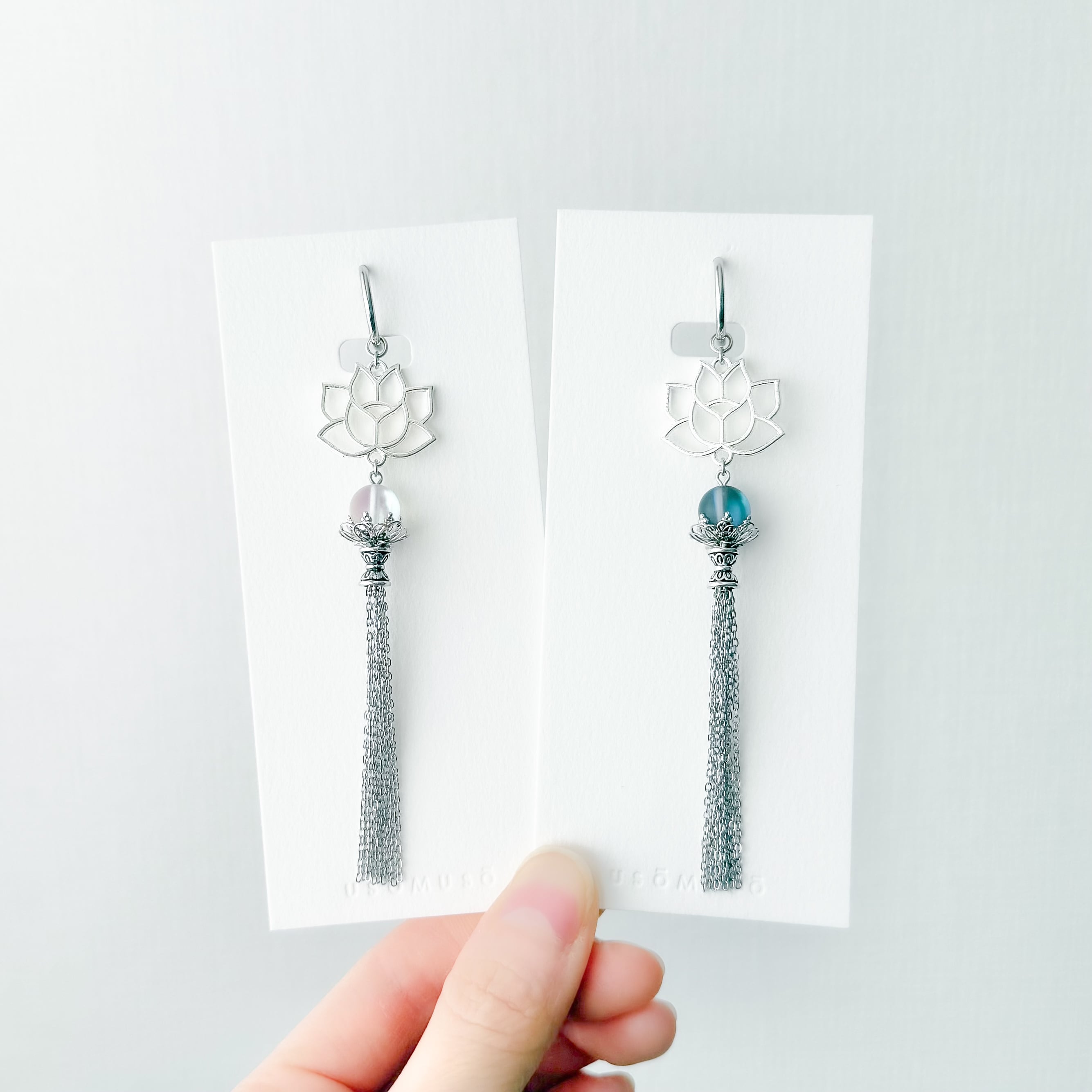 片耳分】metal lotus チェーンタッセル 片耳ピアス/イヤリング | usomuso
