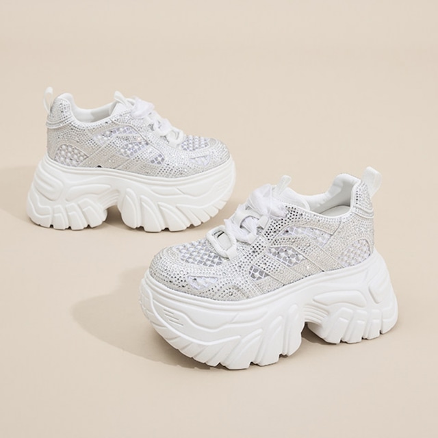 lace-up thick-soled low-cut sneakers la2706