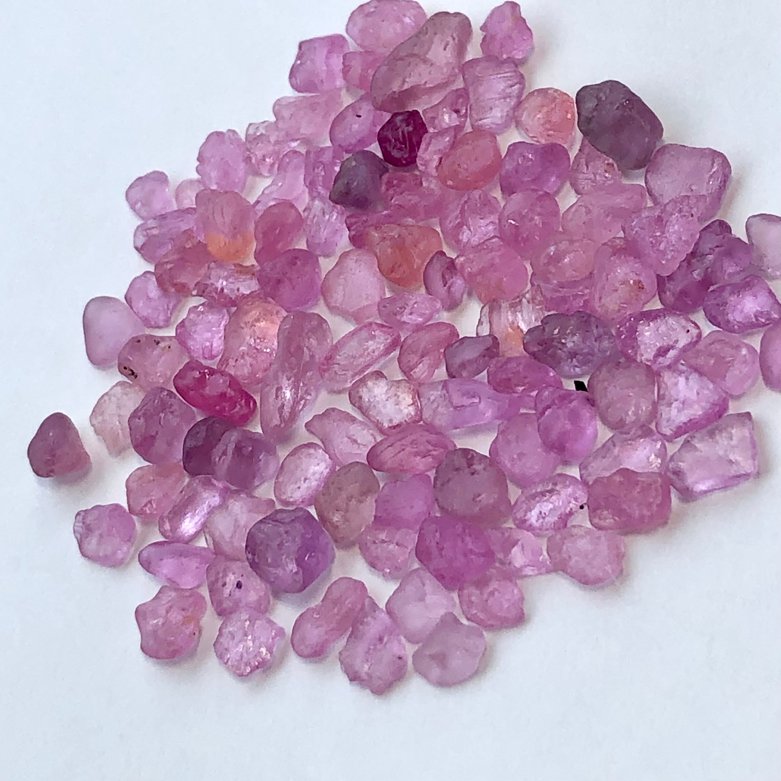 10個セット】 ピンクサファイア 加熱 原石 鉱物 天然石 パワーストーン