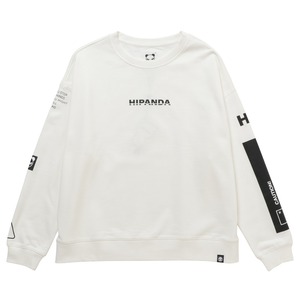 送料無料【HIPANDA ハイパンダ】メンズ クルーネックスウェット トレーナー MEN’S  CREW NECK SWEAT SHIRT / WHITE・BLACK