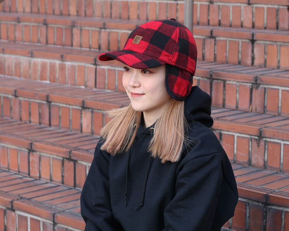 BIG BILL ビッグビル バッファローチェック ウールキャップ レッド