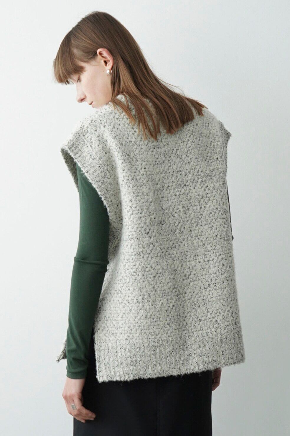 CLANE クラネ / SIDE ZIP TWEED KNIT VEST | TRENTオンラインショップ 