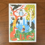 フィンランド ヘルシンキ　かわいいイラストのポストカード（森）/ Kehvola Design Greeting Card by Timo Manttari