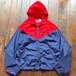90s  NIKE  Silver tag Logo Embroidery 2tone Color  Nylon Windbreaker Hoodie / Size MEDIUM