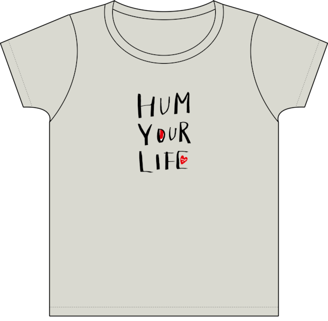 ond° original t-shirt / hum your life / for women / silver gray