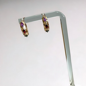 COLOR GEM HOOP 18K コーティングリングピアス