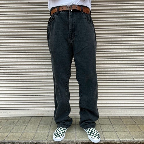 00s Wrangler ラングラー ブラックデニム パンツ W36 L32 W94cm バギー 96501CB ヴィンテージ 黒 アメカジ ジーンズ ジーパン 90s