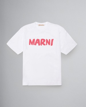 【MARNI kids】フューシャ ブラッシュロゴ入り ジャージー製Tシャツ
