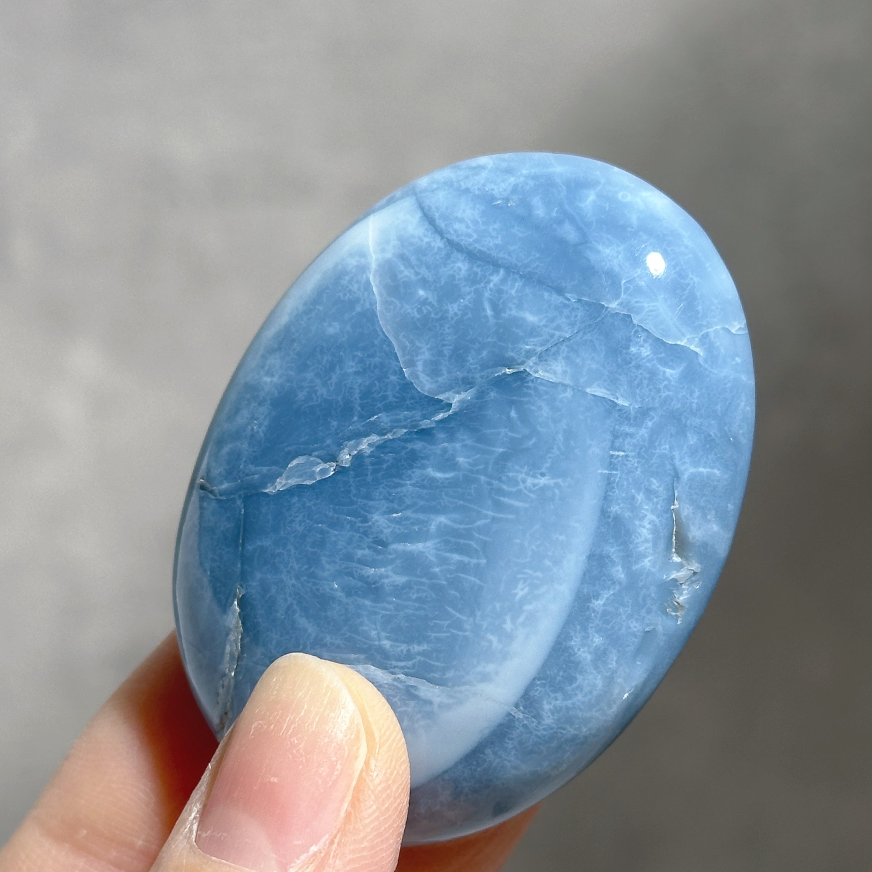 ブルーオパール パーム12◇ Blue Opal ◇ 天然石・鉱物