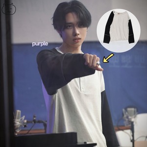 再入庫！！★THE BOYZ ソヌ 着用！【Stilllethardy】 SLIP NECK BUTTON TOP