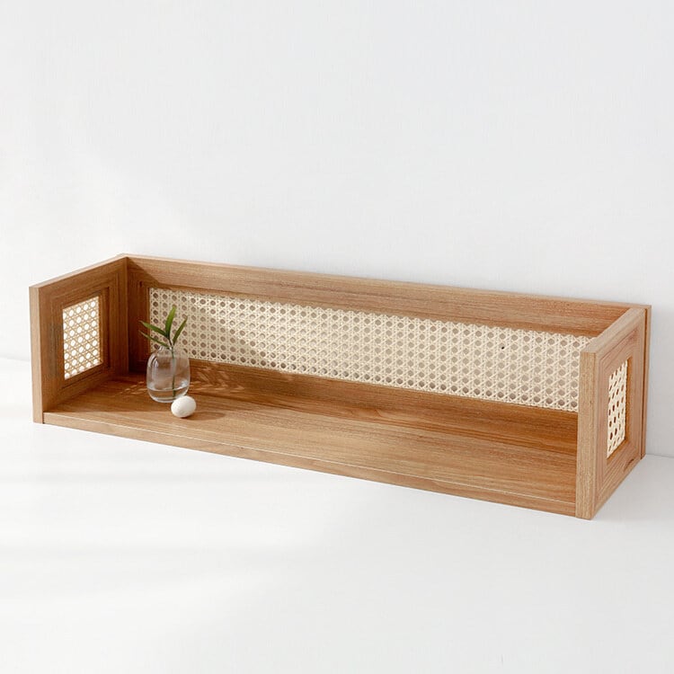 rattan wall shelf / ラタン ウォールシェルフ マガジンラック ウッド