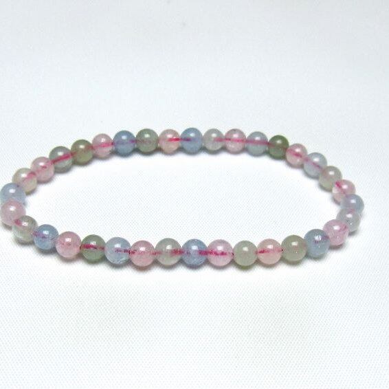 ミックスカラーベリル ブレスレット 5mm 一点物 メール便可 [M便 1/10] 111-48826