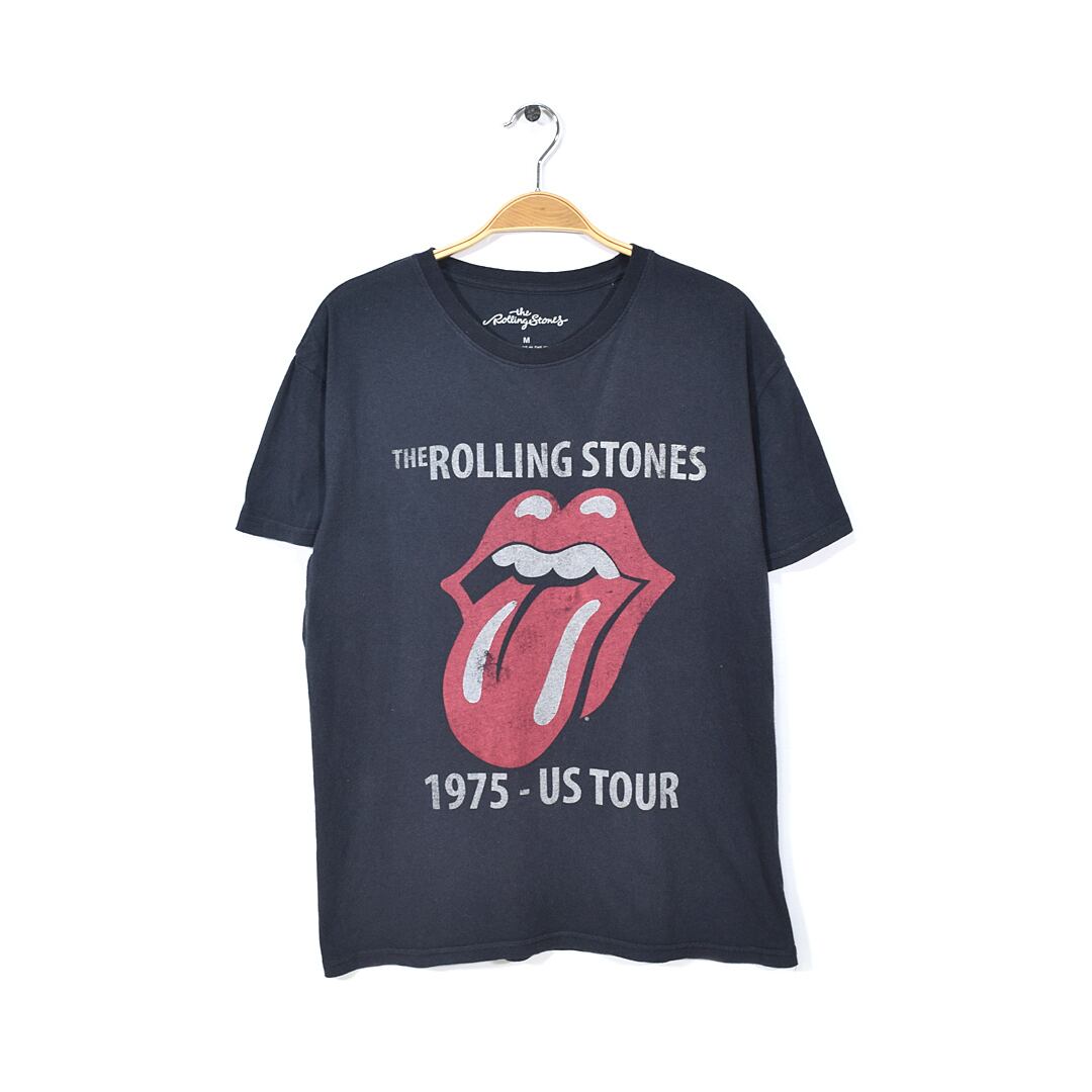 ローリングストーンズ Tシャツ 1975 - US TOUR年 ブラック ROLLING STONES サイズM 古着 @AA0014