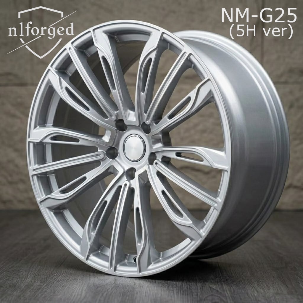 24インチ 6穴 モノブロック 鍛造ホイール 4本セット シルバー NM-G25