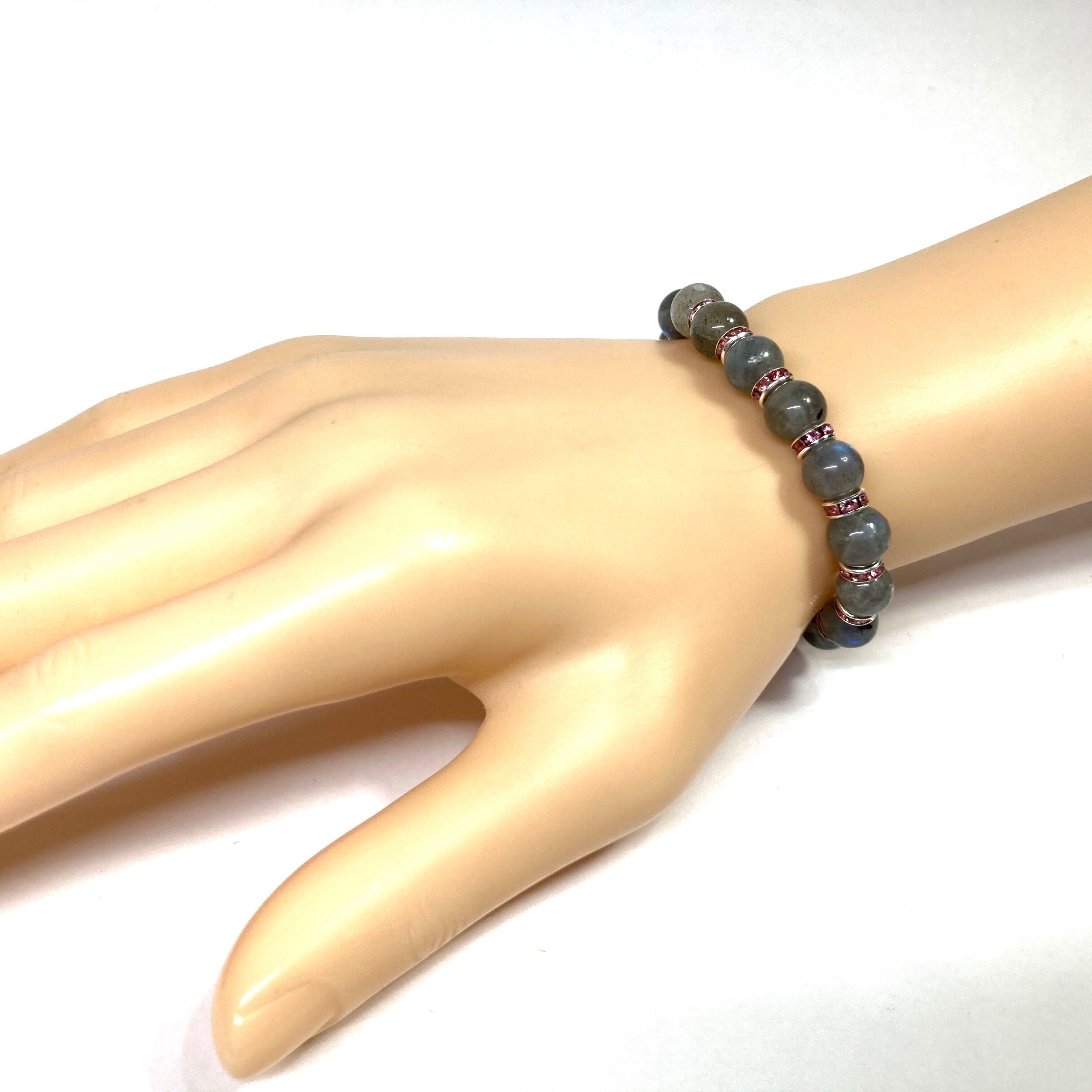 パワーストーン ラブラドライト ブレスレット 手首周り15cm 10mm玉