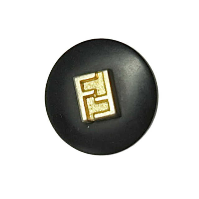 【VINTAGE FENDI BUTTON】ネイビーロゴゴールド ボタン 17mm F-19019