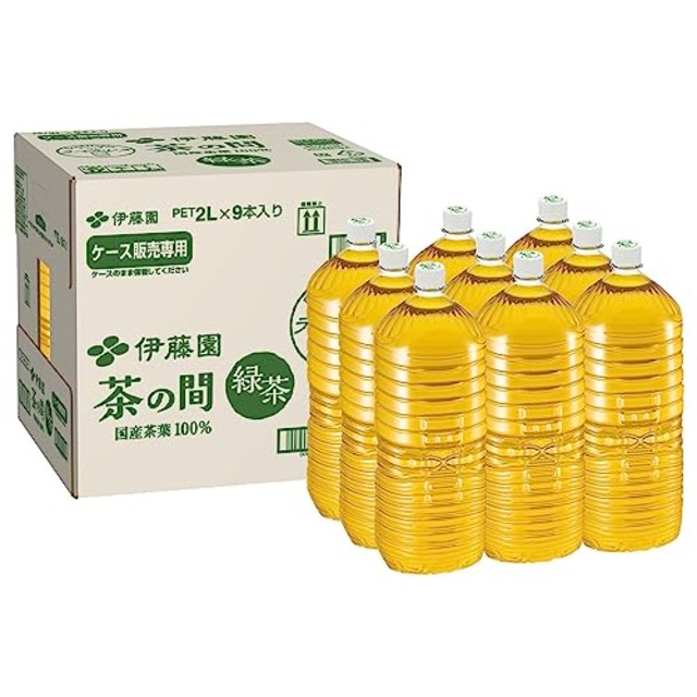 伊藤園 茶の間 緑茶 ラベルレス 2L×9本