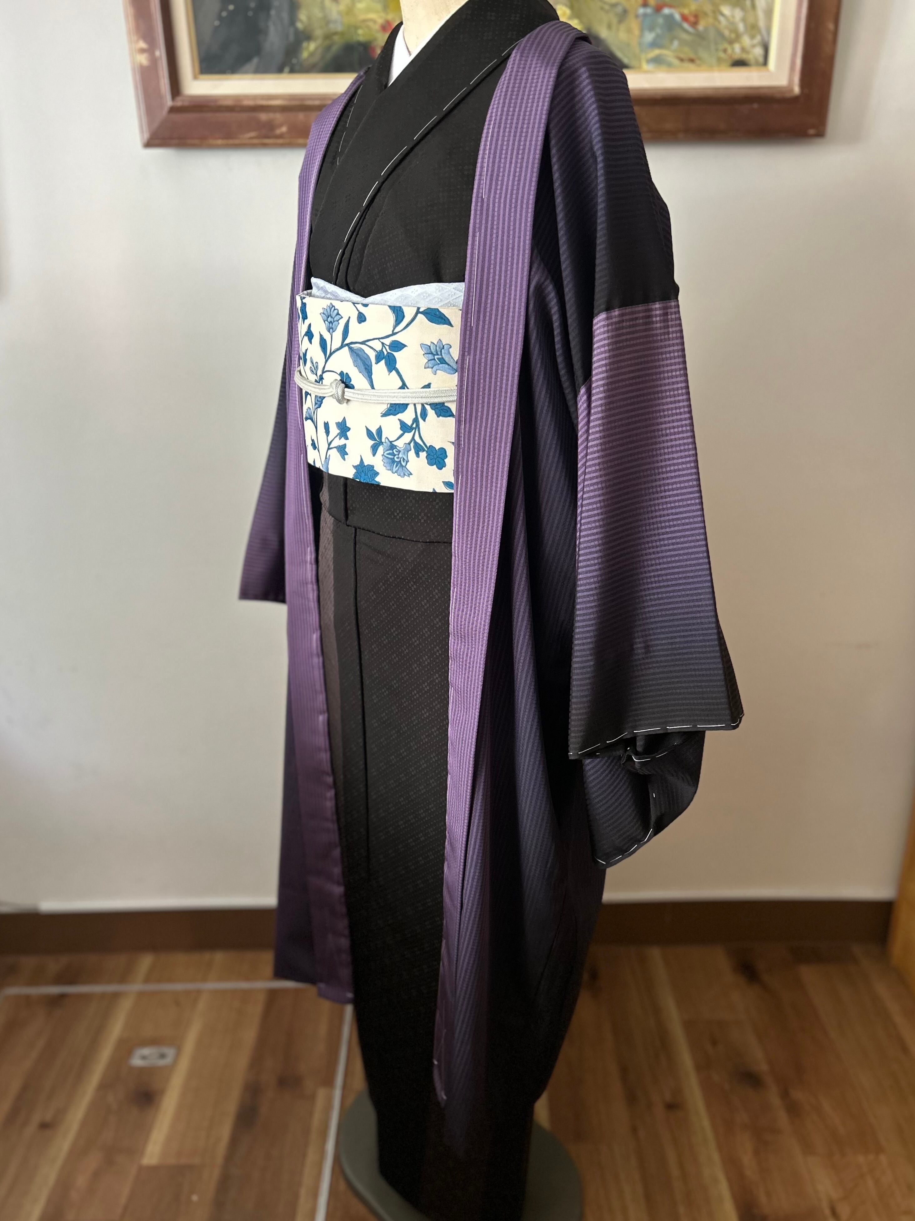 新品！オシャレ！網目透かし柄 黒✖️焦げ茶 紫色内側 【公式通販】