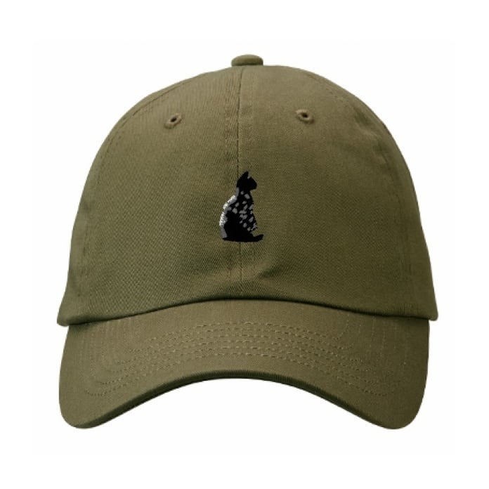 江戸猫シルエット 刺繍キャップ /Sparkling cat silhouette  Embroidered Cap