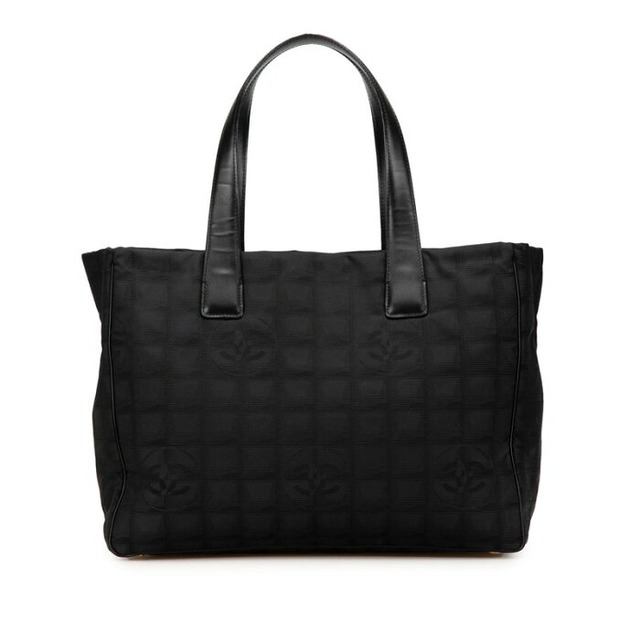 シャネル ニュートラベルラインMM ココマーク トートバッグ ショルダーバッグ ブラック ナイロン レザー レディース CHANEL 【中古】