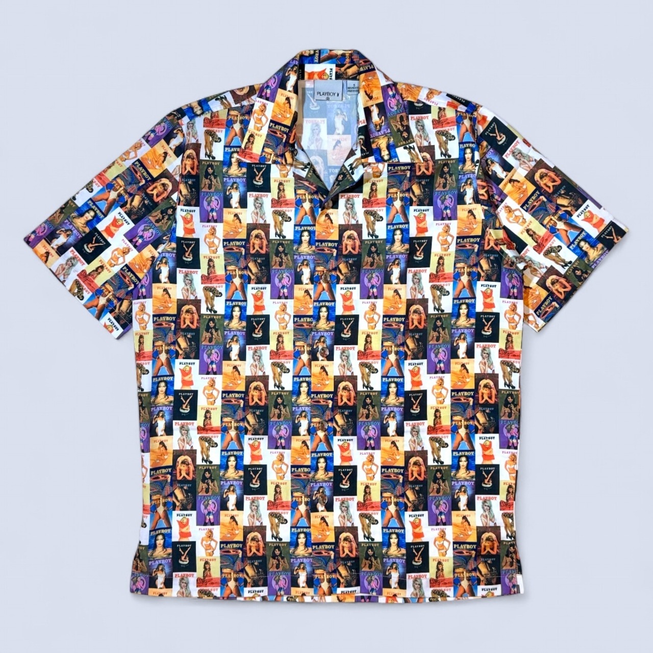 90's PLAYBOY MAGAZINE ALL OVER PATTERN S/S SHIRT