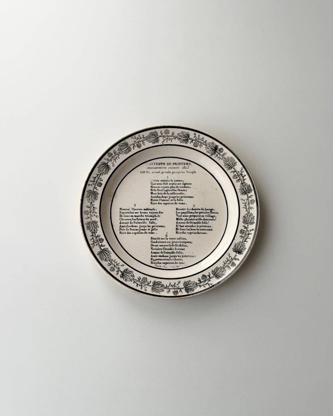 Choisy le roi ショワジールロワ / トーキングプレート グリザイユ 1870-1890s (b)